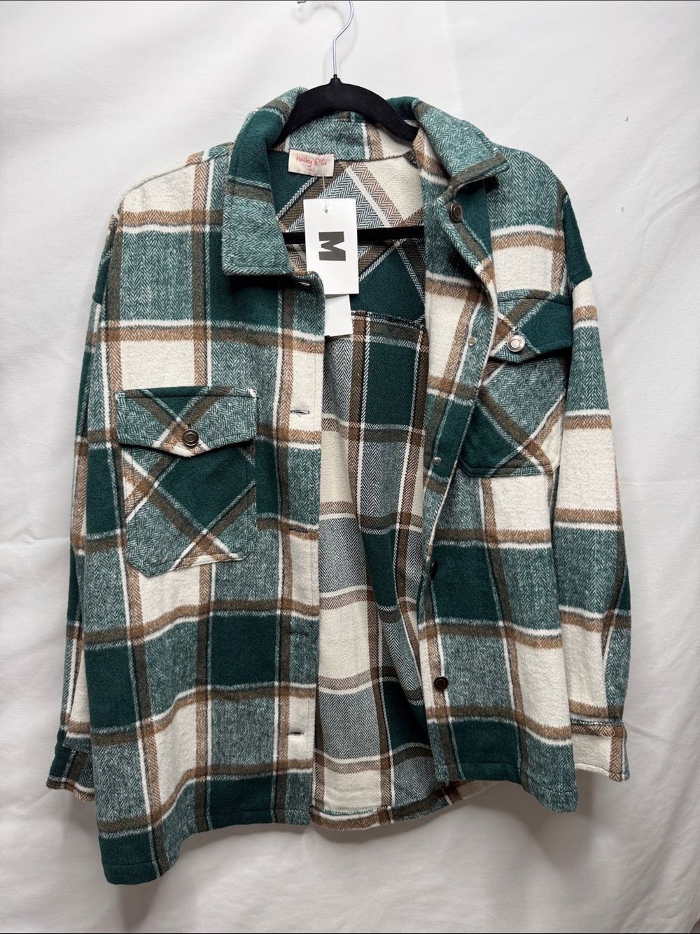 Plaid Shirt Jacket - Green & Cream Overshirt